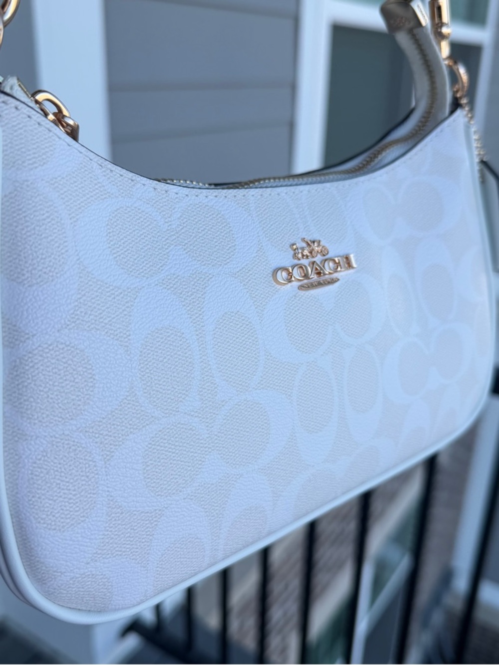 Coach White Signature  Shoulder Bag - Picture 3 of 8